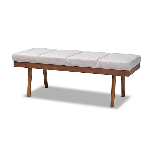 Baxton Studio Larisa Grayish Beige Upholstered Bench 9303