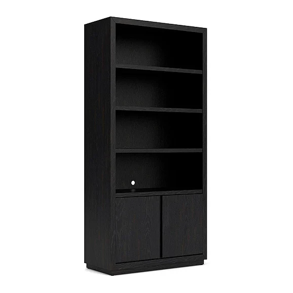 Riverside Westwood Dark Bookcase in Ebony Whiskey Oak 93137
