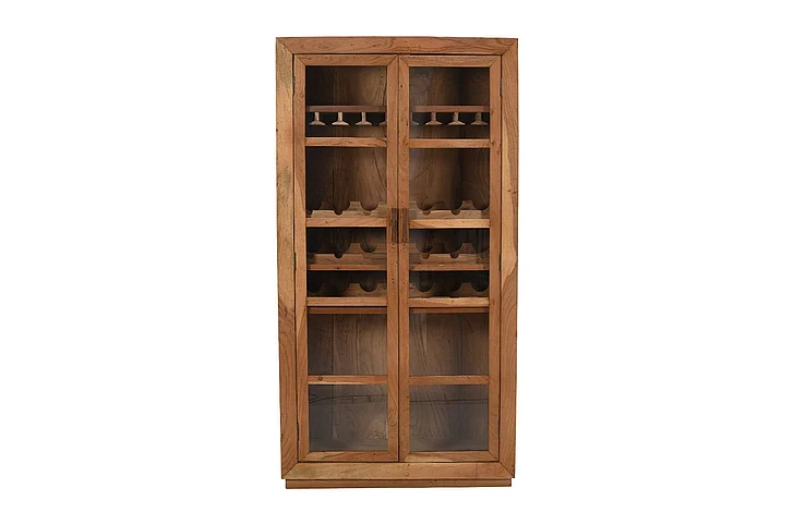 Moti Furniture Fernious Tall Wine Cabinet in Natural