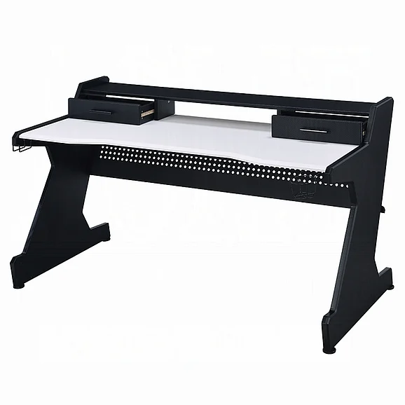 ACME Bigga Gaming Desk in Black and White 93129