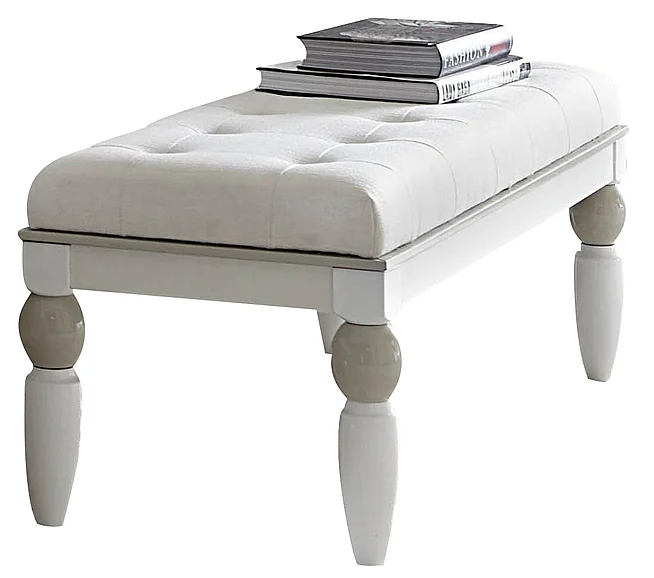 AICO Sky Tower Bedside Bench in White Cloud 9025694-108