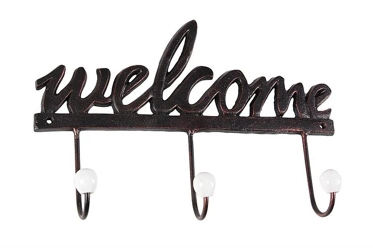 UMA Black Iron Traditional Wall Hook, 8" x 12" x 2" | 93243 CLOSEOUT