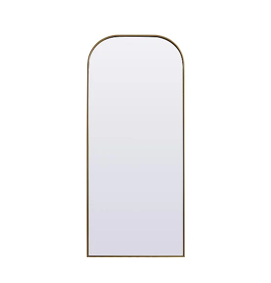 Elegant Metal Frame Arch Full Length Mirror 32X76 In. in Brass MR1B3276BRS