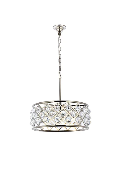 Elegant Madison 5 Light Polished Nickel Chandelier Clear Royal Cut Crystal 1214D20PN/RC