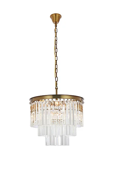 Elegant Sydney 20 In. Round Crystal Chandelier in Satin Gold 1201D20SG/RC