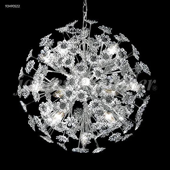 James R. Moder Europa Collection Crystal Chandelier in Silver 93490S22