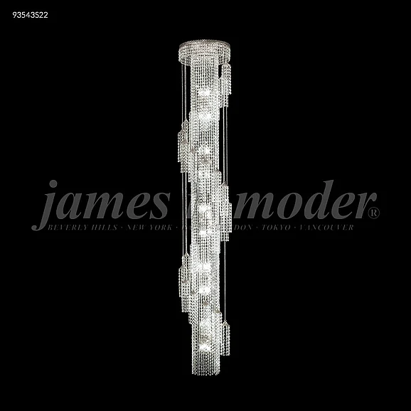James R. Moder Contemporary Collection Large Entry Crystal Chandelier in Silver 93543S22