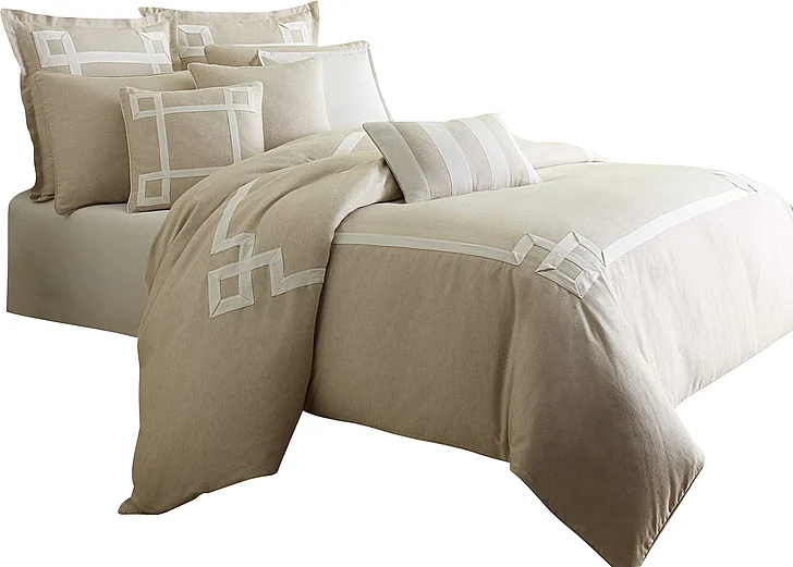 AICO Avenue A 10-pc King Comforter Set in Natural BCS-KS10-AVENU-NAT