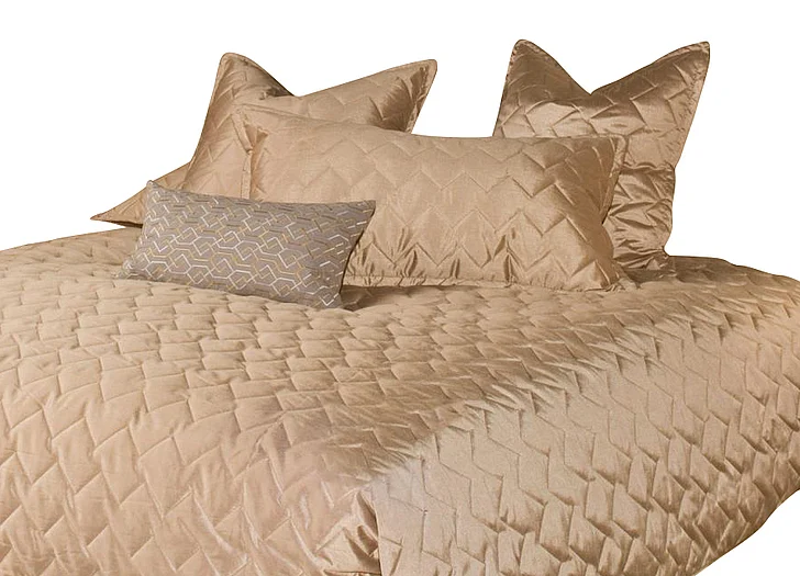AICO Cosmopolitan 3-pc Queen Coverlet Set in Champagne BCS-QD03-CSMPL-CMP