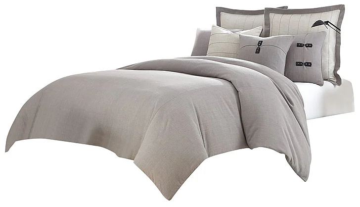 AICO Fusion 8-pc King Duvet Set in Gray BCS-KD08-FUSON-GRY