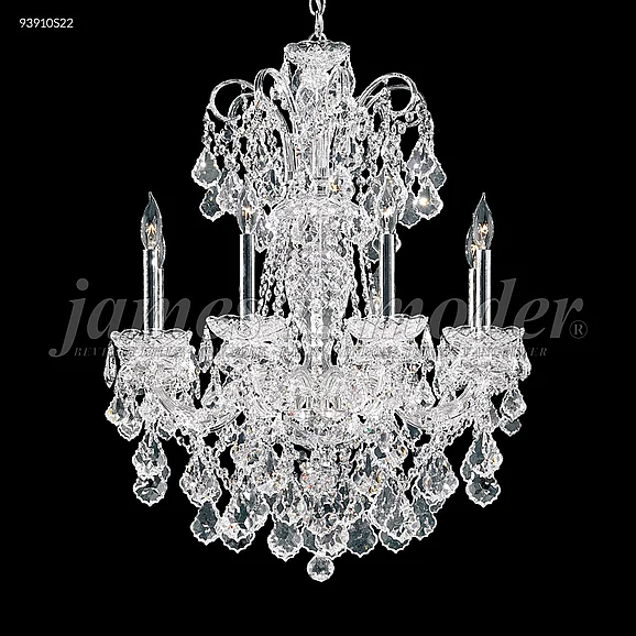 James R. Moder Maria Elena Collection Crystal Chandelier in Silver 93910S22
