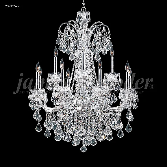 James R. Moder Maria Elena Collection Crystal Chandelier in Silver 93912S22