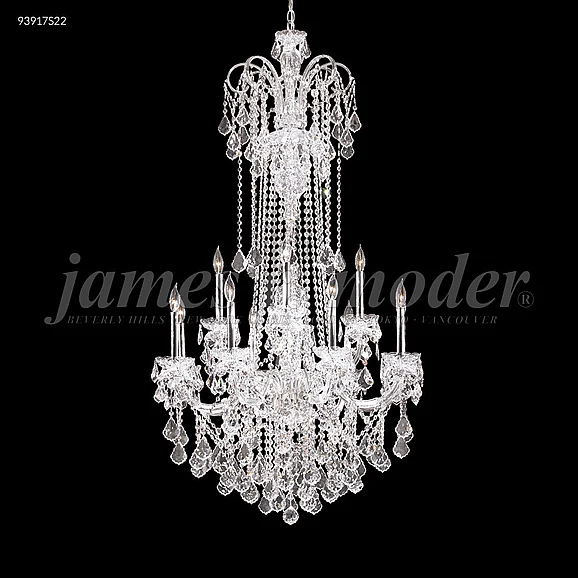 James R. Moder Maria Elena Collection Crystal Chandelier in Silver 93917S22
