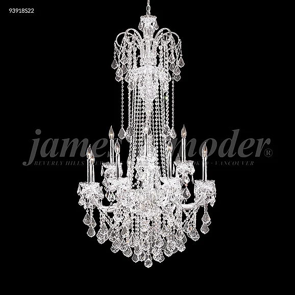 James R. Moder Maria Elena Collection Crystal Chandelier in Silver 93918S22