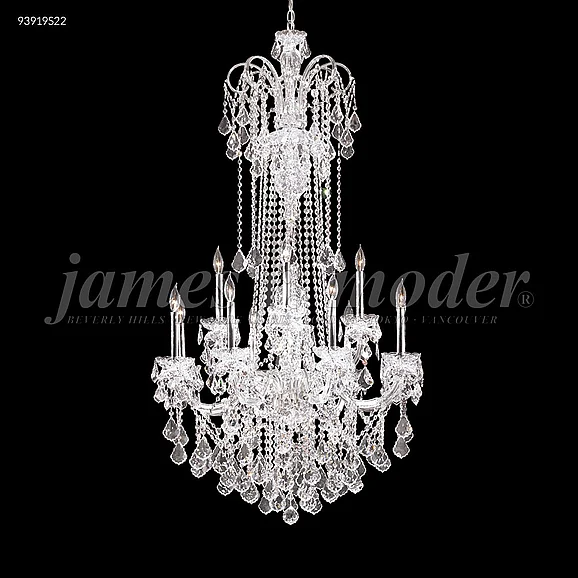 James R. Moder Maria Elena Collection Crystal Chandelier in Silver 93919S22