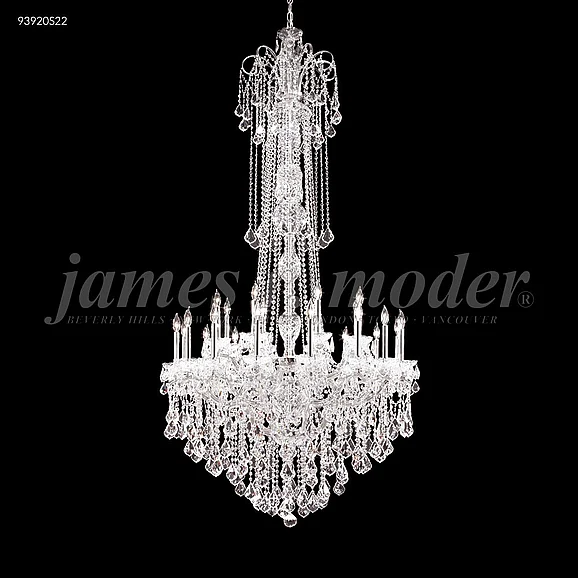 James R. Moder Maria Elena Collection Large Entry Crystal Chandelier in Silver 93920S22