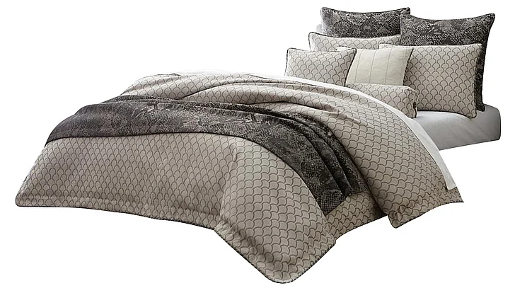 AICO Paragon 9-pc Queen Comforter Set in Taupe BCS-QS09-PRAGN-TAUP