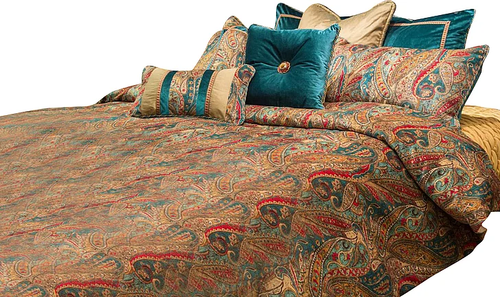 AICO Seville 9-pc Queen Comforter Set in Honey BCS-QS09-SEVILE-HNY