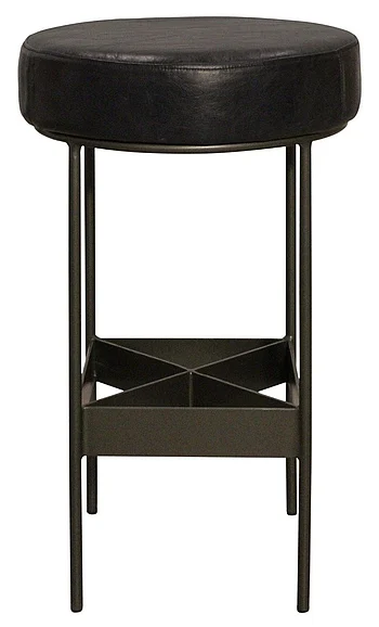 Moti Furniture Emmett Bar Stool in Antique Black Leather 94010024