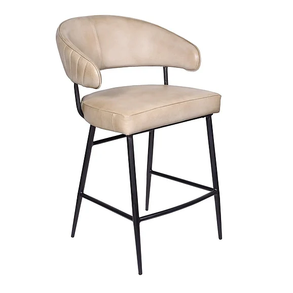 Moti Furniture Barbara Genuine Leather Counter Chair in Stone 94011068