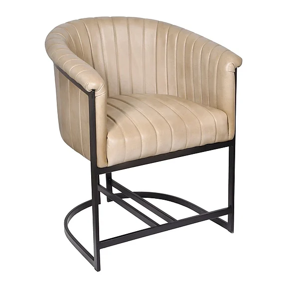 Moti Furniture Wilshire Genuine Leather Dining Chair in Stone 94011070