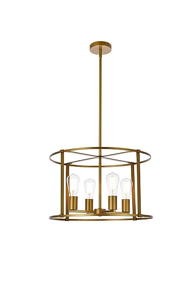 Elegant Agnys 4 Lights Pendant in Brass LD7057D20BR CLOSEOUT