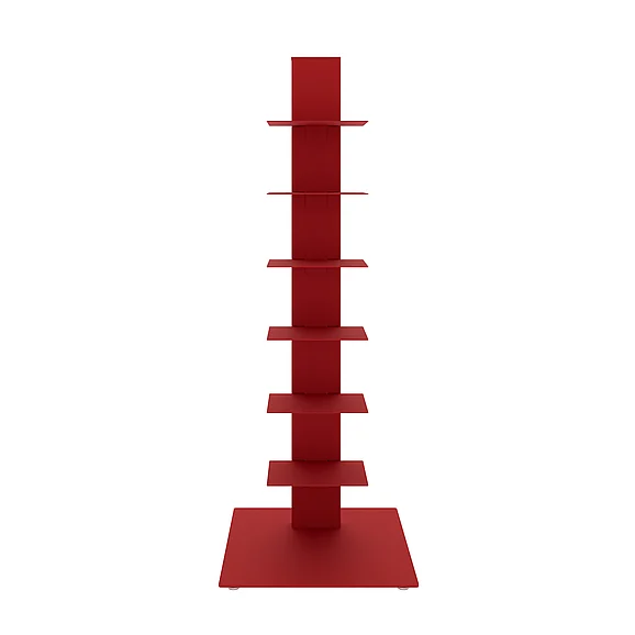 Euro Style Sapiens Bookcase/Shelf/Shelving Tower in Red 94196RED-KIT CLOSEOUT