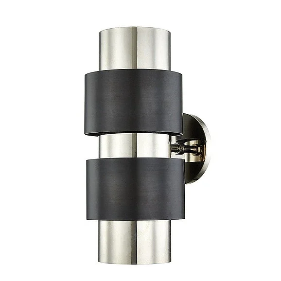 Hudson Valley Lighting Cyrus Wall Sconce in Polished Nickel/Old Bronze Combo 9420-PNOB
