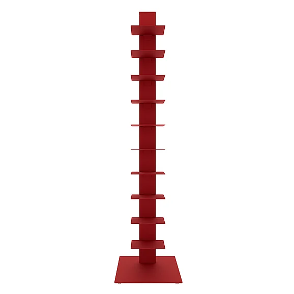 Euro Style Sapiens Bookcase/Shelf/Shelving Tower in Red 94200RED-KIT