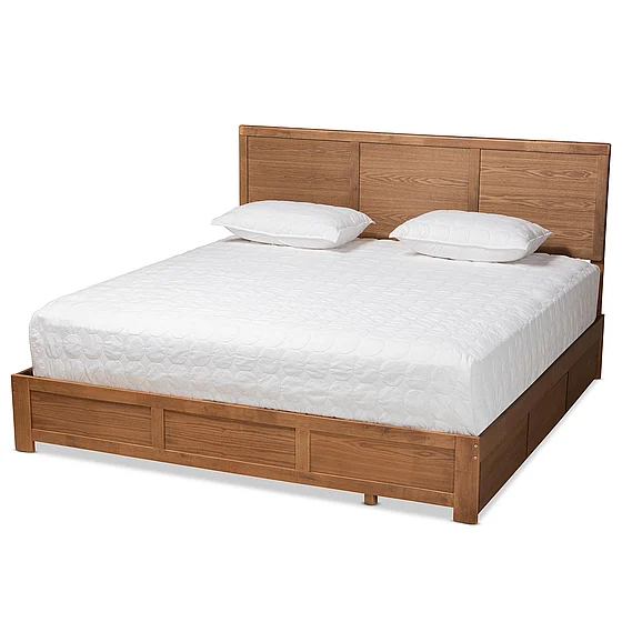 Baxton Studio Aras Ash Brown King 3-Drawer Platform Storage Bed 9421-9622
