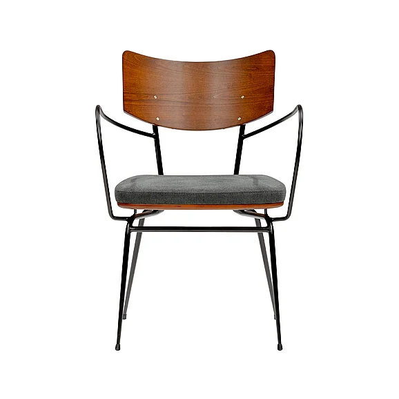 Euro Style Gensvig Armchair in Dark Gray Fabric and Black Legs (Set of 2) 94232DKGRY CLOSEOUT