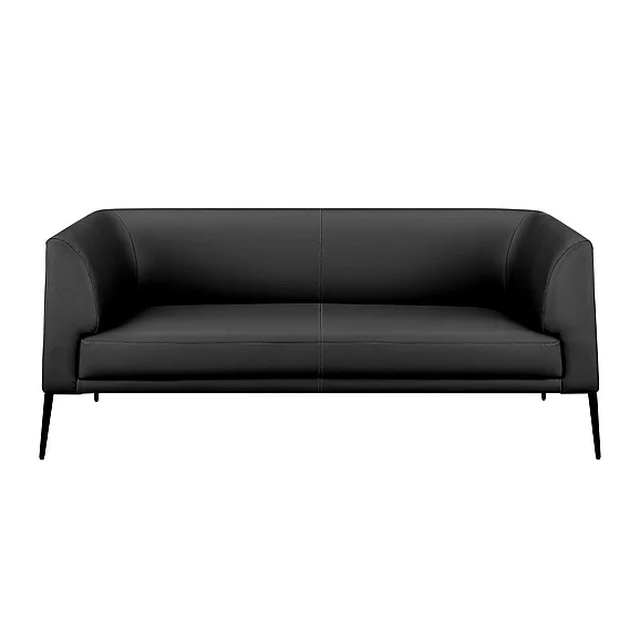 Euro Style Matias Loveseat in Black Leatherette with Matte Black Legs 94248-BLK