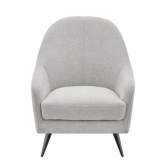 Euro Style Selene Lounge Chair in Taupe Fabric with Black Chrome Steel Legs 94274-TPE