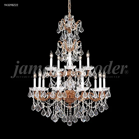 James R. Moder Madrid Cast Brass Collection Crystal Chandelier in Bronze 94329BZ22