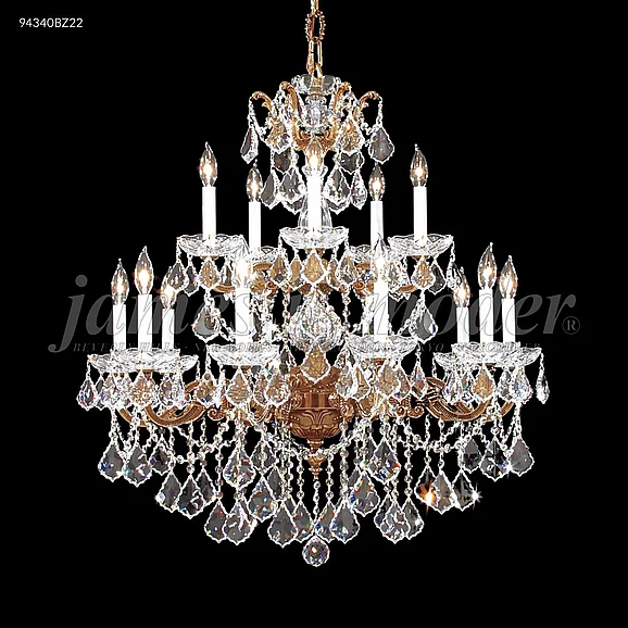 James R. Moder Madrid Cast Brass Collection Crystal Chandelier in Bronze 94340BZ22