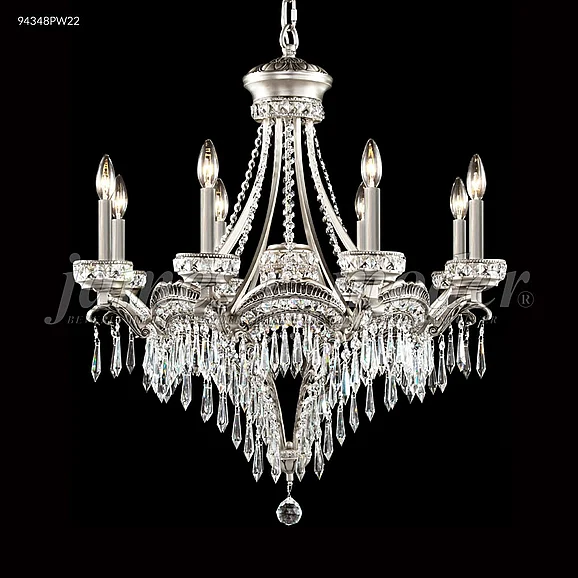 James R. Moder Dynasty Cast Brass Collection Crystal Chandelier in Pewter 94348PW22