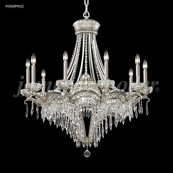 James R. Moder Dynasty Cast Brass Collection Large Entry Crystal Chandelier in Pewter 94350PW22