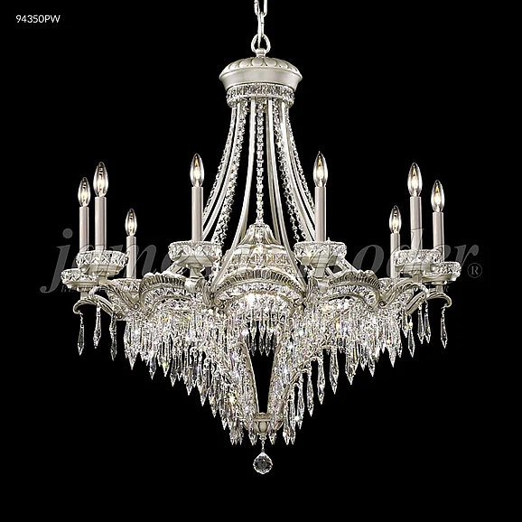 James R. Moder Dynasty Cast Brass Collection Large Entry Crystal Chandelier in Pewter 94350PW77-55