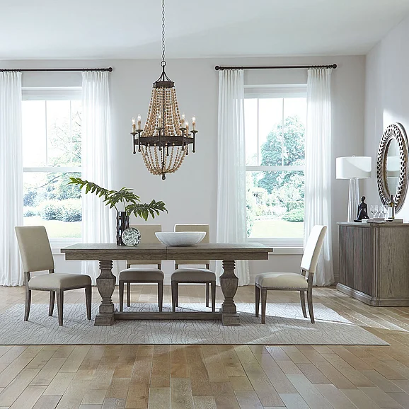 Liberty Furniture Westfield 5pc Trestle Table Set in Havana Brown 944-CD-5TRS