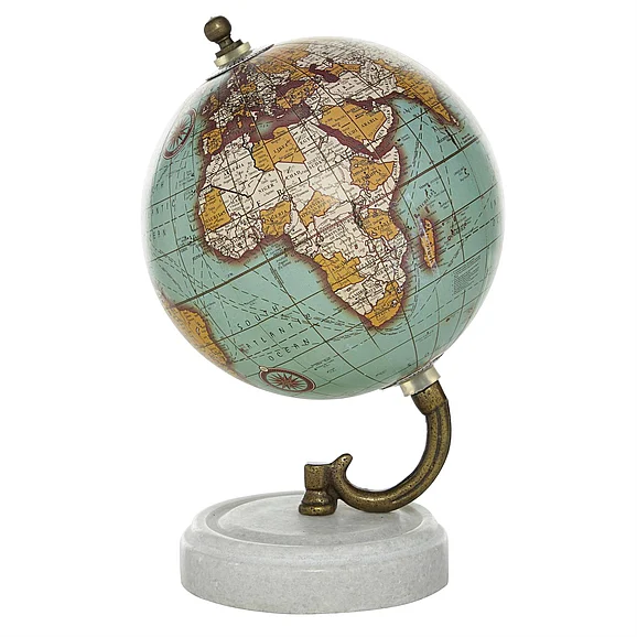 UMA Teal Marble Educational/Geographic Earth Globe with Marble Base, 5 x 5 x 8 | 94444