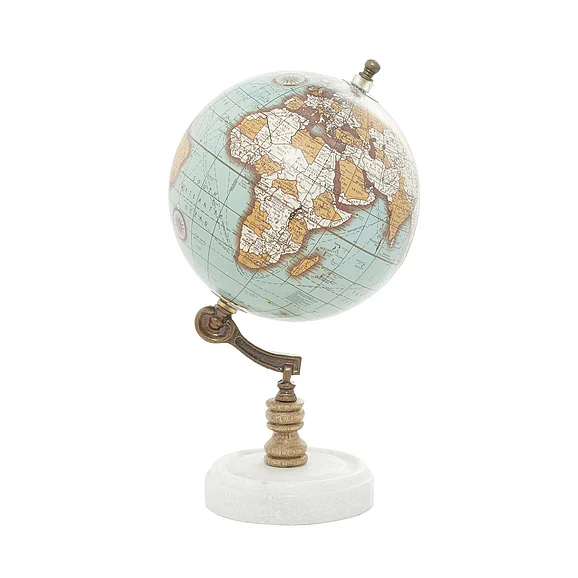 UMA Teal Marble Educational/Geographic Earth Globe with Marble Base, 7 x 7 x 11 | 94448