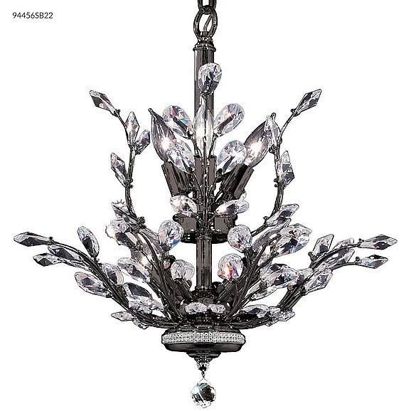 James R. Moder Florale Collection Crystal Chandelier in Satin Black 94456SB22