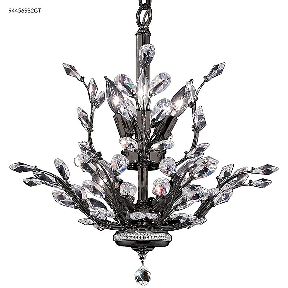 James R. Moder Florale Collection Crystal Chandelier in Satin Black 94456SB2GT