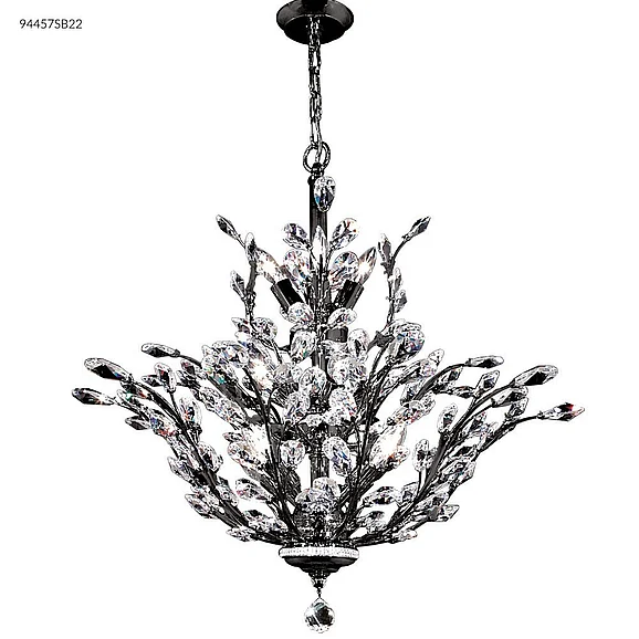James R. Moder Florale Collection Crystal Chandelier in Satin Black 94457SB22