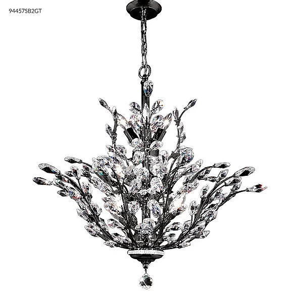 James R. Moder Florale Collection Crystal Chandelier in Satin Black 94457SB2GT