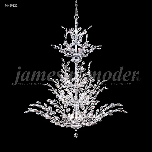 James R. Moder Florale Collection Large Entry Crystal Chandelier in Silver 94459S22