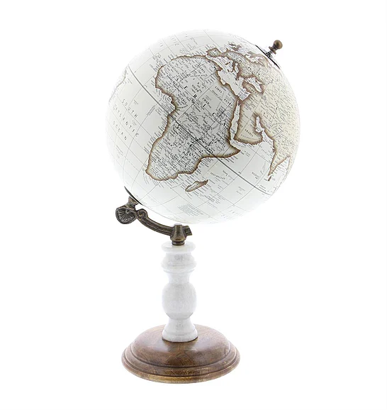 UMA White Plastic Educational/Geographic Earth Globe, 8" x 8" x 15" | 94485 CLOSEOUT