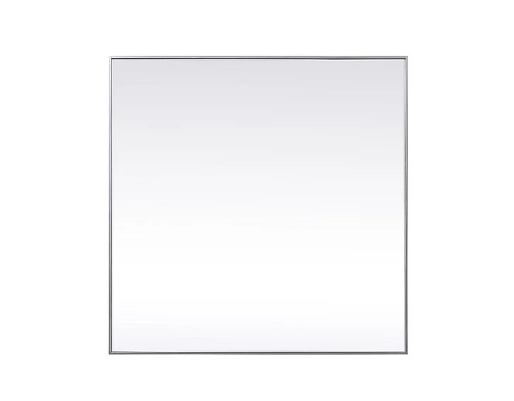Elegant Metal Frame Square Mirror 48 In. in Silver MR44848S