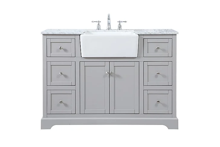 Elegant 48 In. Single Bathroom Vanity in Grey VF60248GR