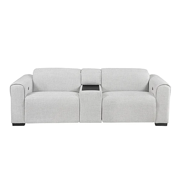 Homelegance McPherson Power Double Reclining Loveseat with Center Console and Power Headrests, Charging Ports in Cloud 9455CLD-2CNPWH*